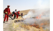 مانور مدیریت بحران و آتش‌سوزی در اراضی حسین آباد عاشوری شهرستان بهار