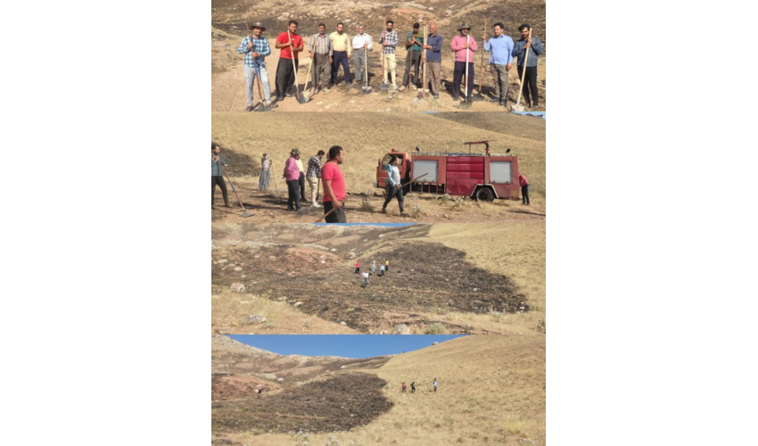 مهار آتش سوزی در اراضی ملی شهرستان کبودراهنگ